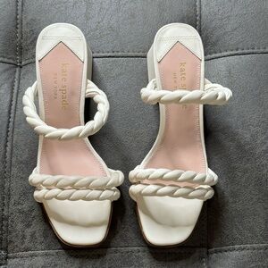 Kate Spade Nina Nappa Leather Sandals Cream Size 7.5 B